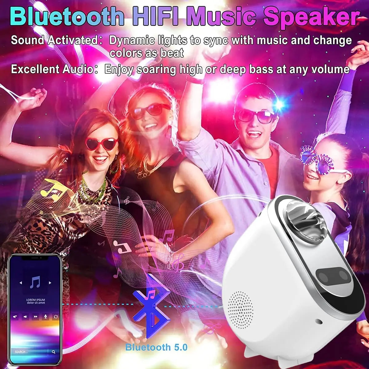 NEW Aurora Projectors Galaxy Star Projector Northern Light Starry Sky Moon Lamp For Bedroom Decor Bluetooth Music Nightlights