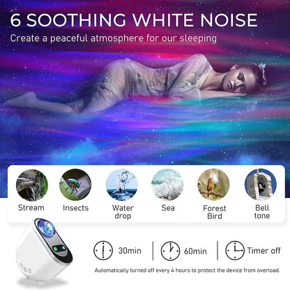 NEW Aurora Projectors Galaxy Star Projector Northern Light Starry Sky Moon Lamp For Bedroom Decor Bluetooth Music Nightlights