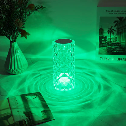 New USB rechargeable crystal mini rose petal small table lamp decorative lamp